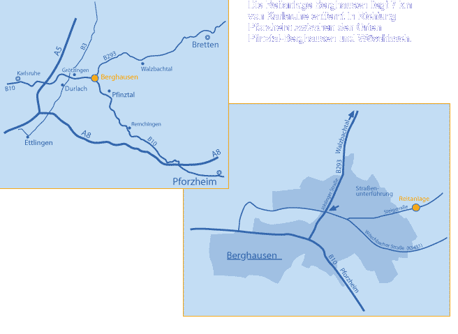 Anfahrt zur Reitanlage Berghausen